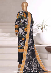 Sadabahar Printed Stitched Khaddar 3PC Collection - 2025 (BLACK D-01)